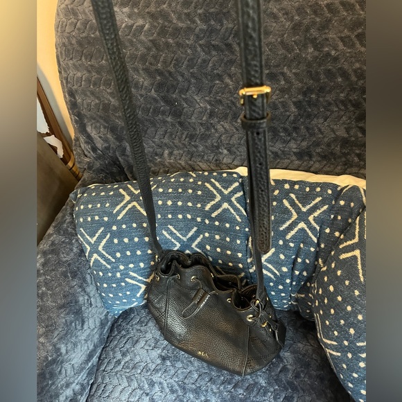 Lauren Ralph Lauren Grafton Cara Drawstring Black Leather Bucket Bag - Picture 3 of 7